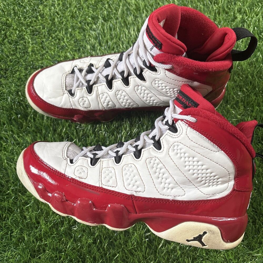 Nike Air Jordan 9 Retro 'White Gym Red' GS Size 5.5Y Sneakers 302359-160